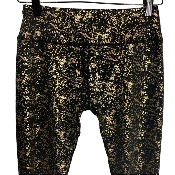 Zyia Actuve Girls Stay Gold Legging Size Large Black Gold  Metallic Athletic - Picture 4 of 9